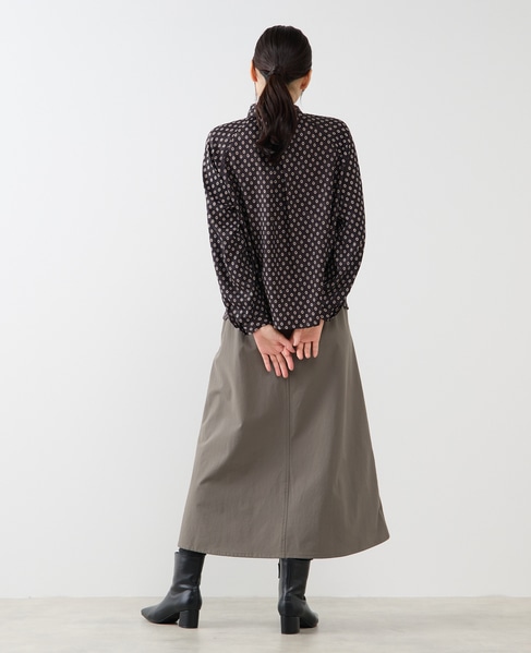 【小紋プリントタイ付きブラウス】 詳細画像 ブラック 5