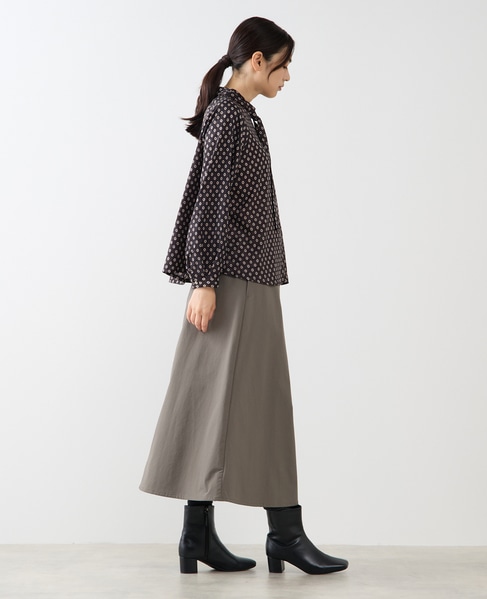 【小紋プリントタイ付きブラウス】 詳細画像 ブラック 6