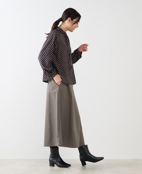 【小紋プリントタイ付きブラウス】 詳細画像 ブラック 8