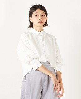 【コットンテンセルブロードレース衿シャツ】