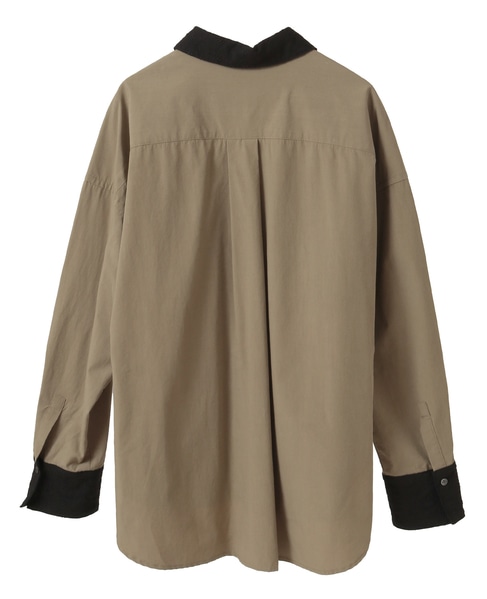 【コットンテンセルブロードレース衿シャツ】 詳細画像 カーキ 11