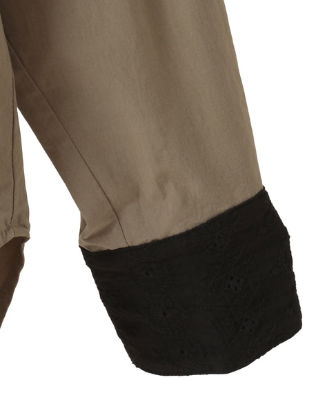 【コットンテンセルブロードレース衿シャツ】 詳細画像 カーキ 13