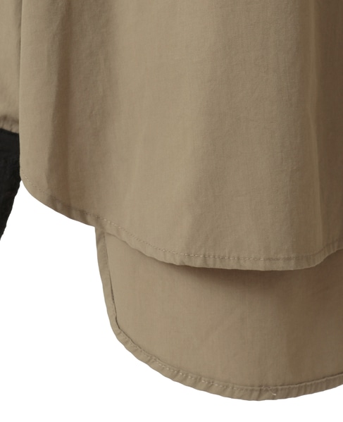 【コットンテンセルブロードレース衿シャツ】 詳細画像 カーキ 14