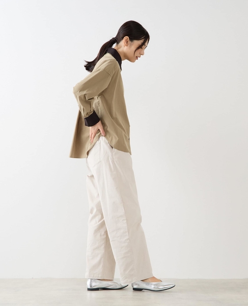 【コットンテンセルブロードレース衿シャツ】 詳細画像 カーキ 7