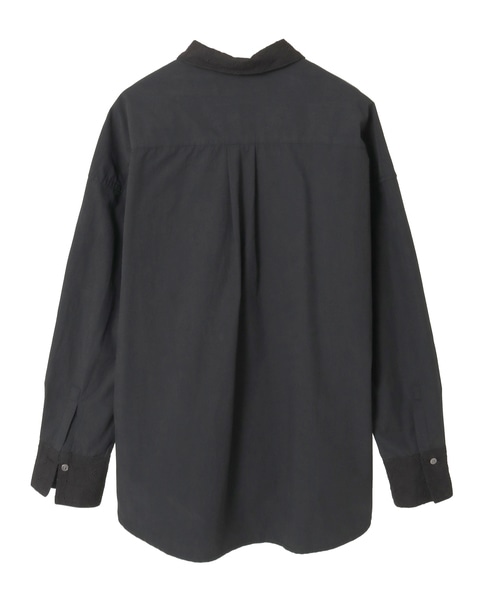 【コットンテンセルブロードレース衿シャツ】 詳細画像 ブラック 11