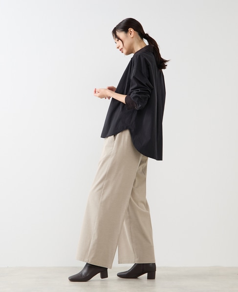 【コットンテンセルブロードレース衿シャツ】 詳細画像 ブラック 4