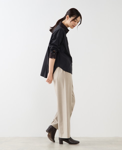 【コットンテンセルブロードレース衿シャツ】 詳細画像 ブラック 7