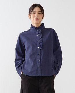 【無地＆ストライプアソートフリルシャツ】