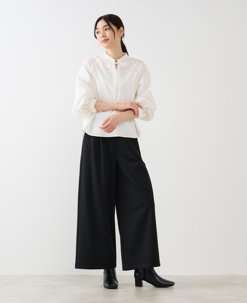 【ストレッチクロスラグランブラウス】 詳細画像 オフホワイト 2