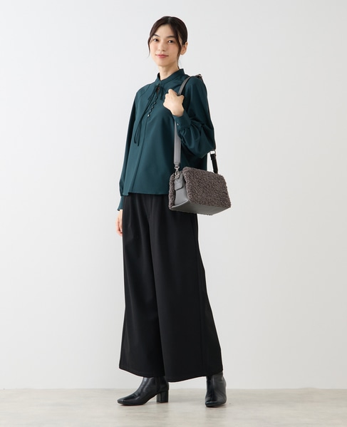 【ストレッチクロスラグランブラウス】 詳細画像 グリーン 4