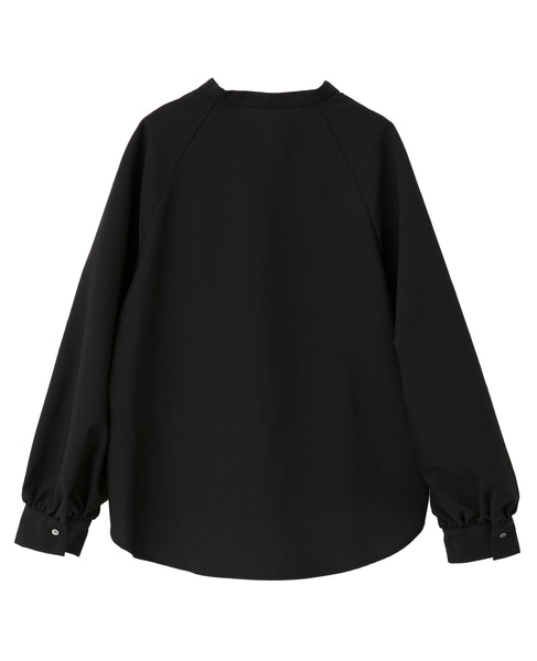 【ストレッチクロスラグランブラウス】 詳細画像 ブラック 10