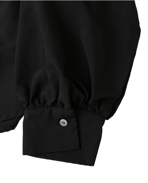 【ストレッチクロスラグランブラウス】 詳細画像 ブラック 15