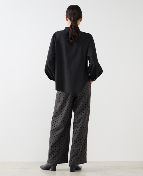 【ストレッチクロスラグランブラウス】 詳細画像 ブラック 5