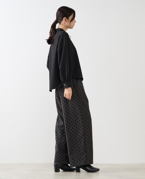 【ストレッチクロスラグランブラウス】 詳細画像 ブラック 6