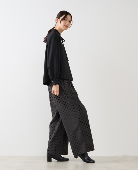 【ストレッチクロスラグランブラウス】 詳細画像 ブラック 7