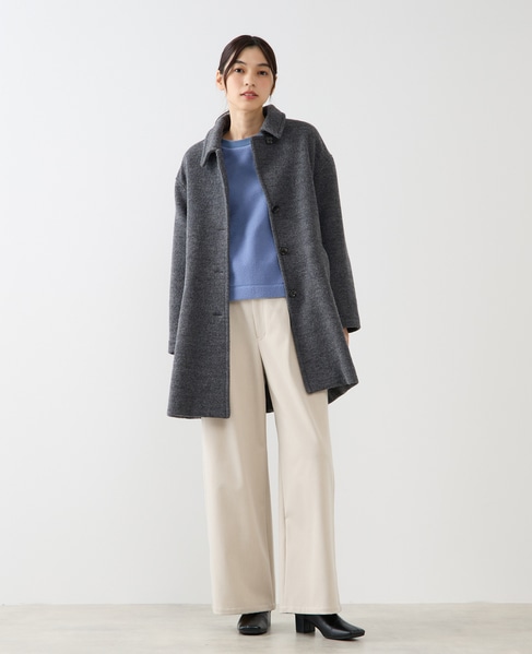 【ウールブークレーステンカラーミドルコート】 詳細画像 グレー 2