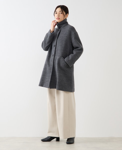 【ウールブークレーステンカラーミドルコート】 詳細画像 グレー 5