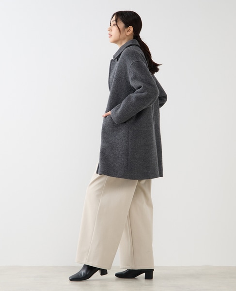 【ウールブークレーステンカラーミドルコート】 詳細画像 グレー 6