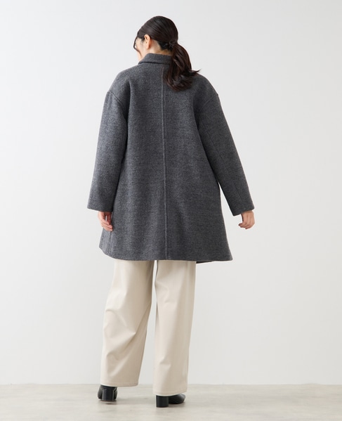 【ウールブークレーステンカラーミドルコート】 詳細画像 グレー 7