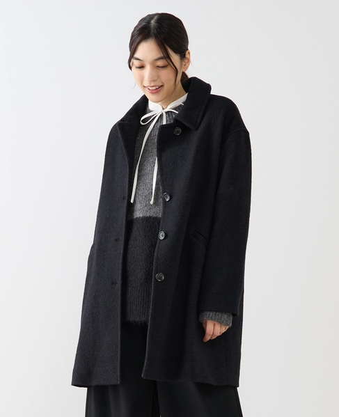 【ウールブークレーステンカラーミドルコート】 詳細画像 ブラック 1