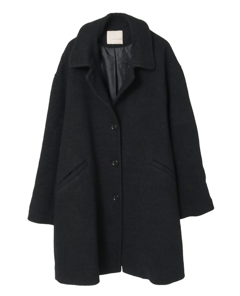 【ウールブークレーステンカラーミドルコート】 詳細画像 ブラック 15