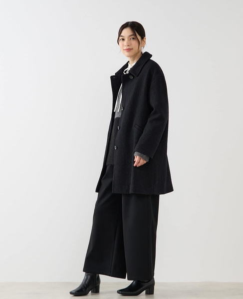【ウールブークレーステンカラーミドルコート】 詳細画像 ブラック 4