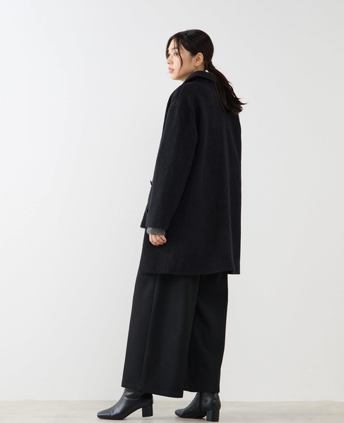 【ウールブークレーステンカラーミドルコート】 詳細画像 ブラック 5