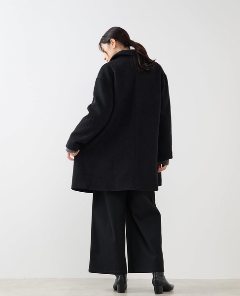 【ウールブークレーステンカラーミドルコート】 詳細画像 ブラック 6