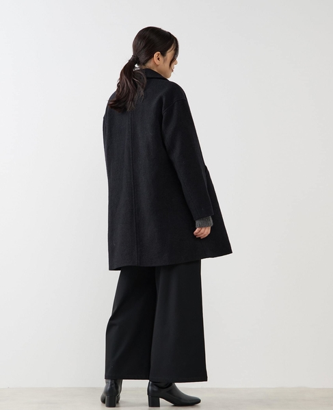【ウールブークレーステンカラーミドルコート】 詳細画像 ブラック 7