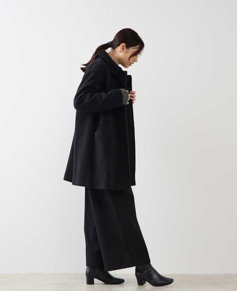 【ウールブークレーステンカラーミドルコート】 詳細画像 ブラック 8