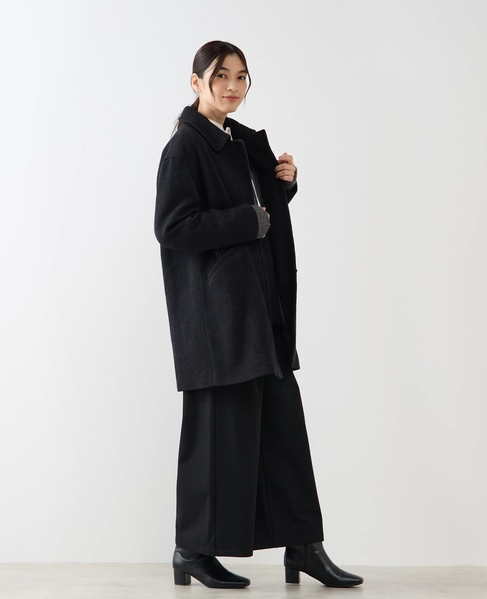 【ウールブークレーステンカラーミドルコート】 詳細画像 ブラック 9