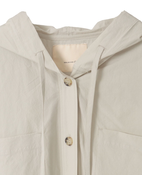 【コットンポプリンフードシャツブルゾン】 詳細画像 ライトベージュ 11