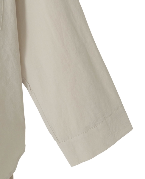 【コットンポプリンフードシャツブルゾン】 詳細画像 ライトベージュ 13