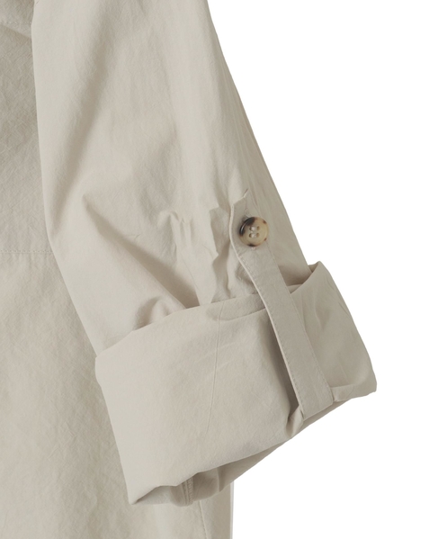 【コットンポプリンフードシャツブルゾン】 詳細画像 ライトベージュ 18