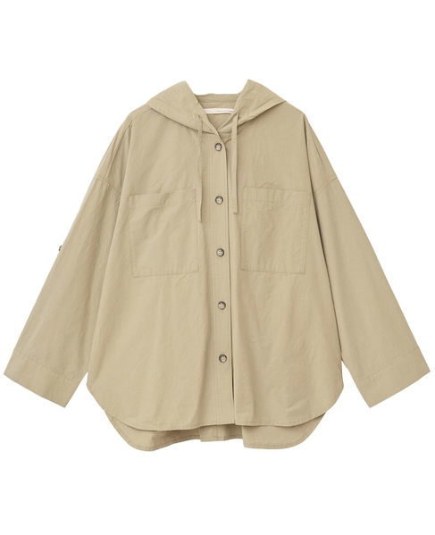 【コットンポプリンフードシャツブルゾン】 詳細画像 ベージュ 11