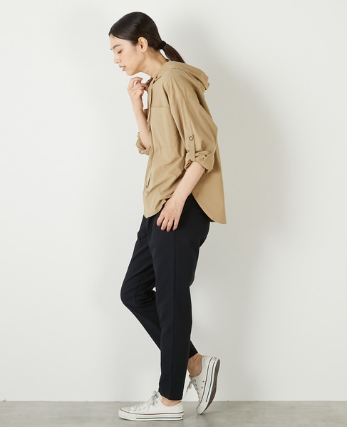 【コットンポプリンフードシャツブルゾン】 詳細画像 ベージュ 5