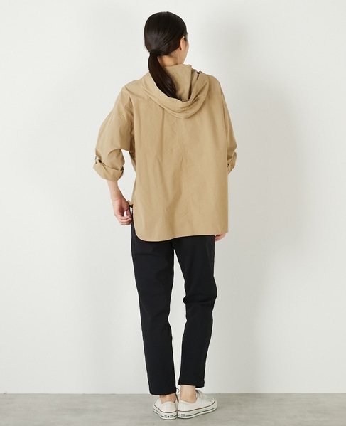 【コットンポプリンフードシャツブルゾン】 詳細画像 ベージュ 6