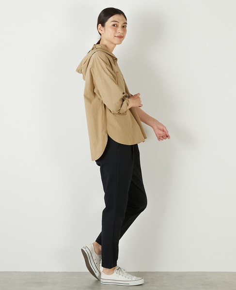【コットンポプリンフードシャツブルゾン】 詳細画像 ベージュ 7