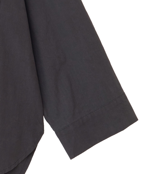 【コットンポプリンフードシャツブルゾン】 詳細画像 ブラック 6