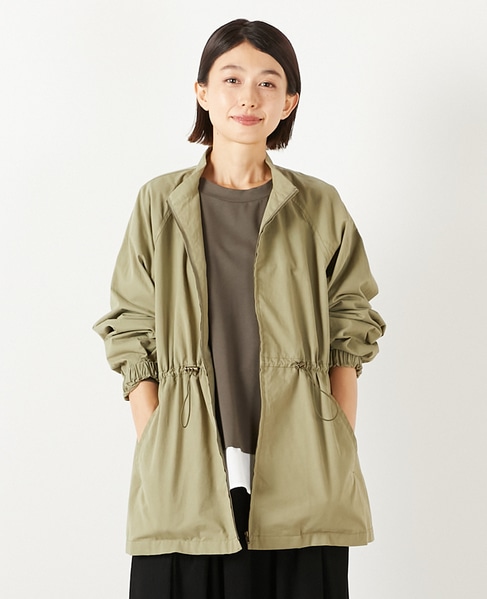 【コットンピーチギャバスタンドZIPブルゾン】 詳細画像 カーキ 1