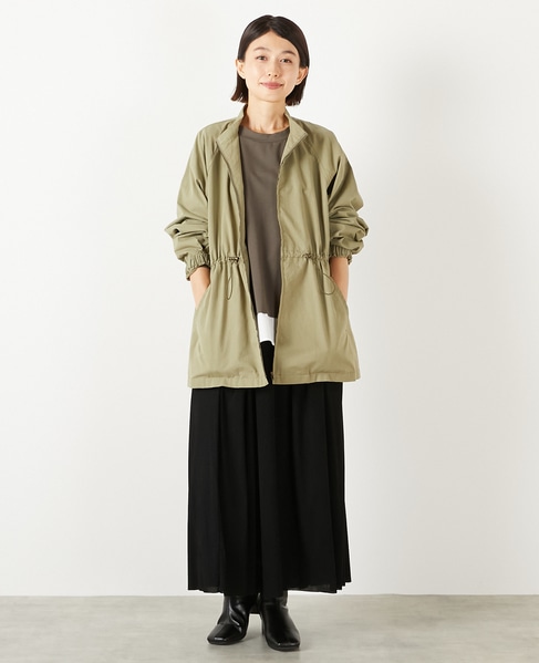 【コットンピーチギャバスタンドZIPブルゾン】 詳細画像 カーキ 2