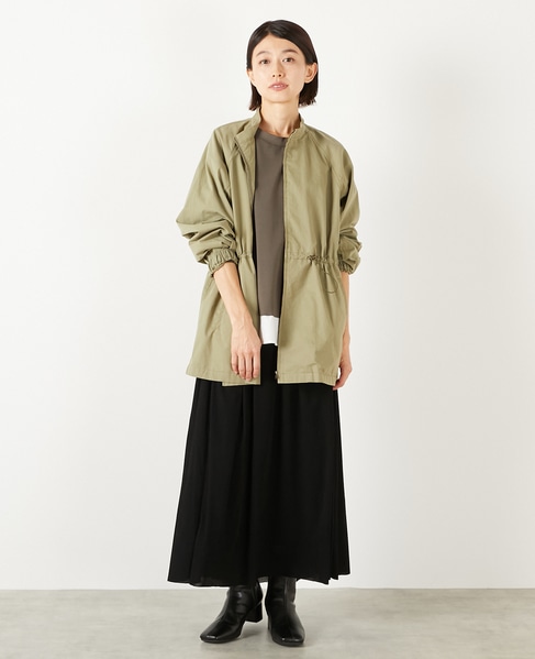 【コットンピーチギャバスタンドZIPブルゾン】 詳細画像 カーキ 8