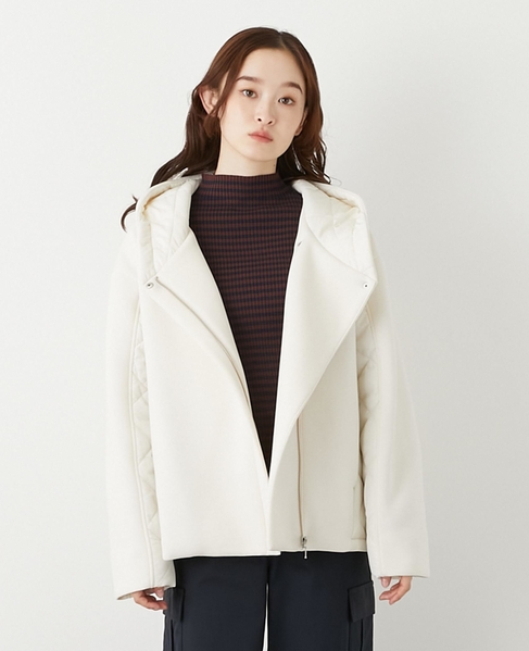 【ダンボール×中綿切替フードZIPコート】 詳細画像 アイボリー 2