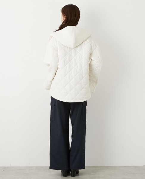 【ダンボール×中綿切替フードZIPコート】 詳細画像 アイボリー 6