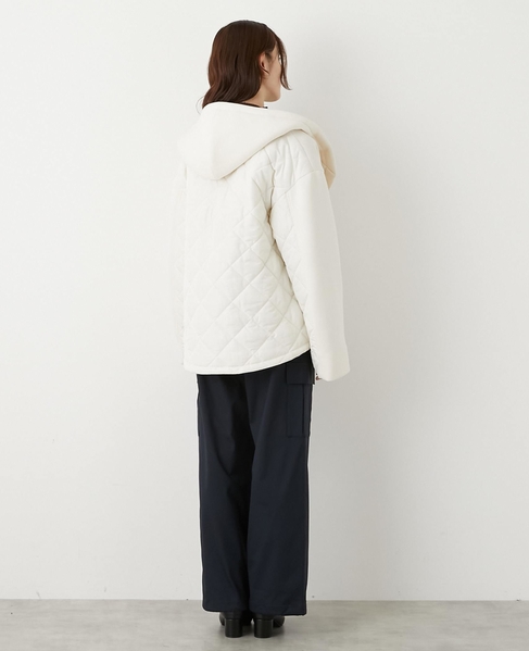 【ダンボール×中綿切替フードZIPコート】 詳細画像 アイボリー 7