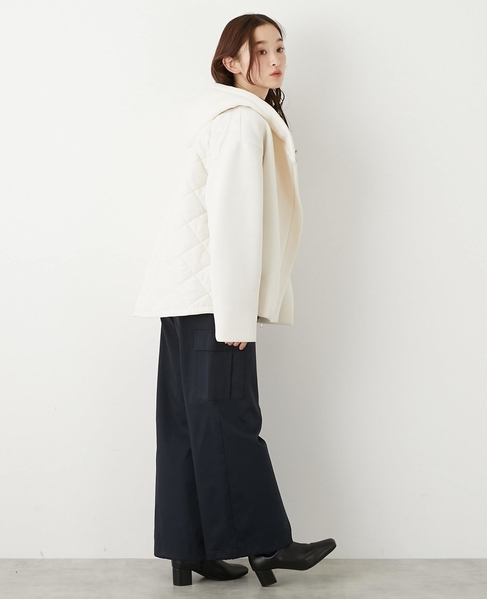 【ダンボール×中綿切替フードZIPコート】 詳細画像 アイボリー 8