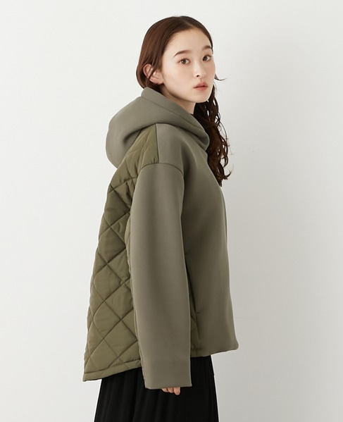 【ダンボール×中綿切替フードZIPコート】 詳細画像 カーキ 1