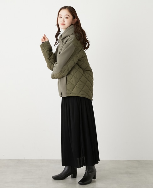 【ダンボール×中綿切替フードZIPコート】 詳細画像 カーキ 5