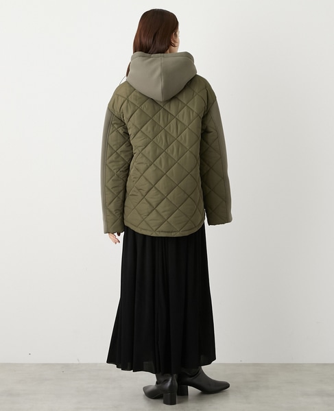 【ダンボール×中綿切替フードZIPコート】 詳細画像 カーキ 6