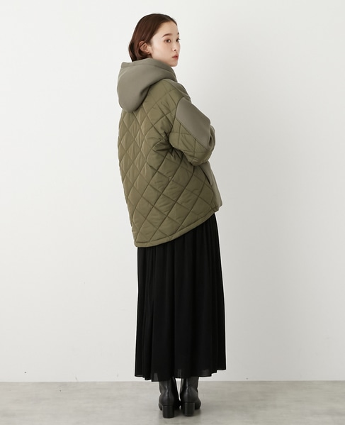 【ダンボール×中綿切替フードZIPコート】 詳細画像 カーキ 7